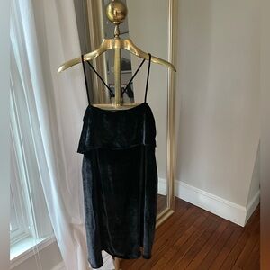 Madewell size medium Black velvet dress.